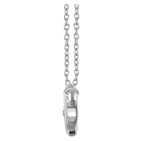 14k White Gold Heartbeat 16-18" Necklace