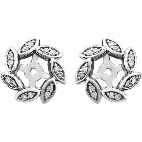 14k White Gold 1/10 CTW Diamond Earring Jackets