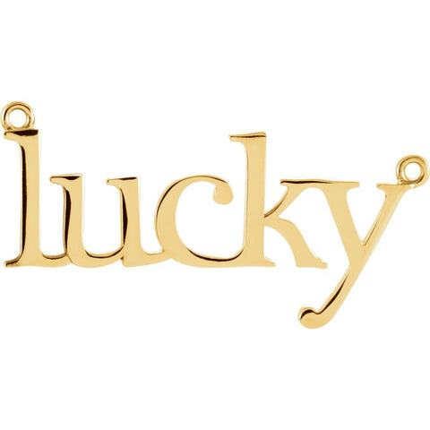 14k Yellow Gold "Lucky" Neck Trim Pendant Mounting