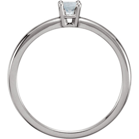 Sterling Silver Imitation Blue Zircon "December" Youth Birthstone Ring, Size 3