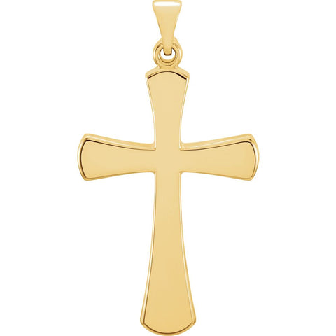 14k Yellow Gold 28.5x19mm Cross Pendant