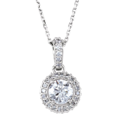 14k White Gold 5/8 CTW Diamond 18" Necklace