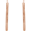 14k Rose Gold 21mm Rope Design Hoop Earrings