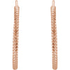 14k Rose Gold 21mm Rope Design Hoop Earrings