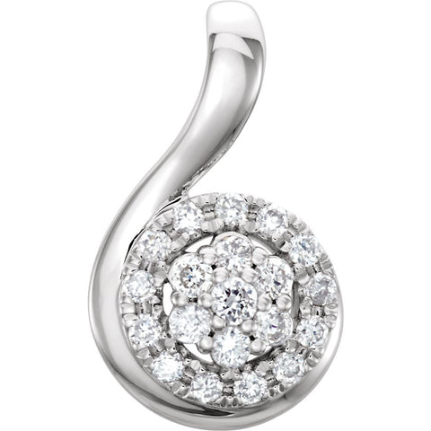14k White Gold 1/10 CTW Diamond Pendant