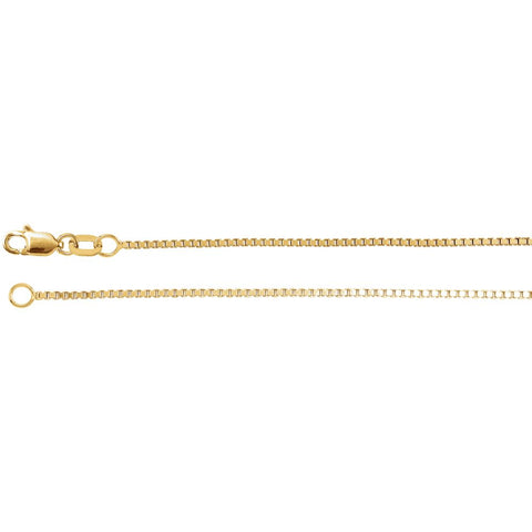 14k Yellow Gold 1mm Box 18" Chain