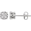 Pair of 0.33 ct. Diamond Cluster Stud Earrings in 14k White Gold