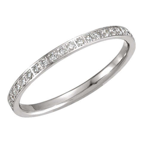 14k White Gold 3/8 CTW Diamond Eternity Band Size 7