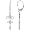 Pair of 0.08 CTTW Diamond Lever Back Earrings in 14k White Gold