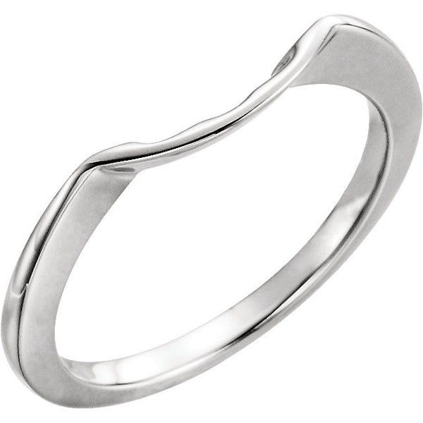 14k White Gold 7.8mm Band, Size 6