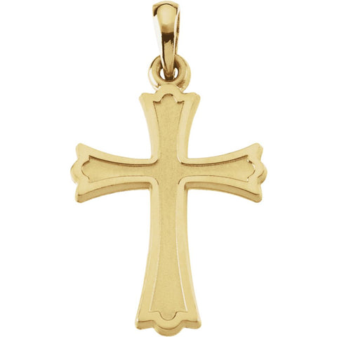 14k Yellow Gold 22x16mm Cross Pendant