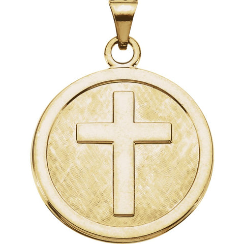 14k Yellow Gold 23mm Cross Pendant