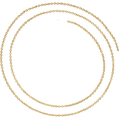 14k Yellow Gold 1.5mm Solid Cable 18" Chain