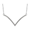 14k White Gold "V" 16-18-inch Necklace