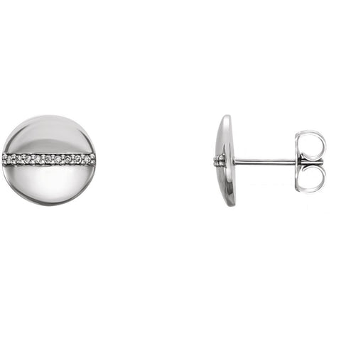 14k White Gold .04 CTW Diamond Circle Earrings