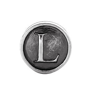Sterling Silver 10.6mm Letter "L" Alpha Cylinder Bead