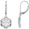 Pair of 1/6 CTTW Diamond Lever Back Earrings in Sterling Silver