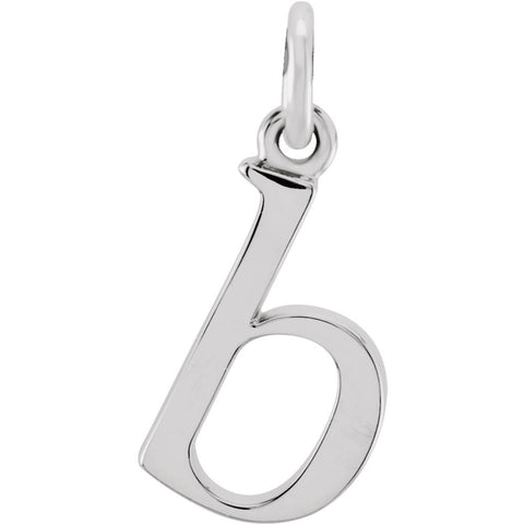 14k White Gold "b" Lowercase Initial Pendant