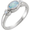 14K White Gold 7X5mm Oval Ring Mounting (Size 6)