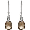 14k White Gold Smoky Quartz & .025 CTW Diamond Earrings