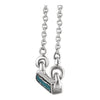 14k White Gold 1/6 CTW Blue Diamond Bar 18" Necklace