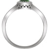 14k White Gold Emerald "May" Birthstone Ring, Size 7