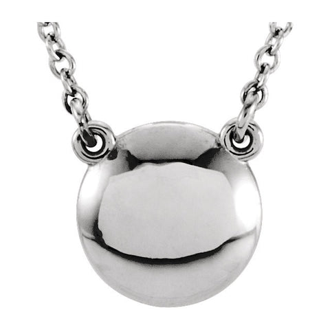 14k White Gold Convex 18" Necklace