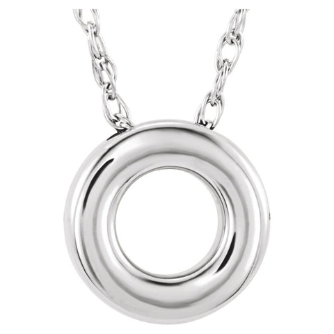 Sterling Silver 10mm Circle 18" Necklace