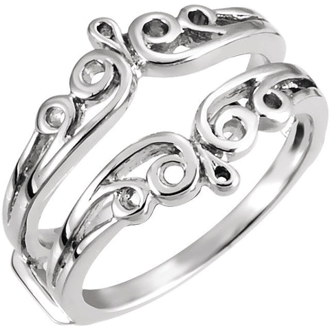 14k White Gold Metal Ring Guard, Size 6
