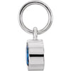 14k White Gold Imitation Blue Sapphire Birthstone Charm