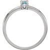 Sterling Silver Imitation Aquamarine "March" Youth Birthstone Ring, Size 3