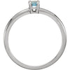 14k White Gold Swiss Blue Topaz "December" Youth Birthstone Ring, Size 3