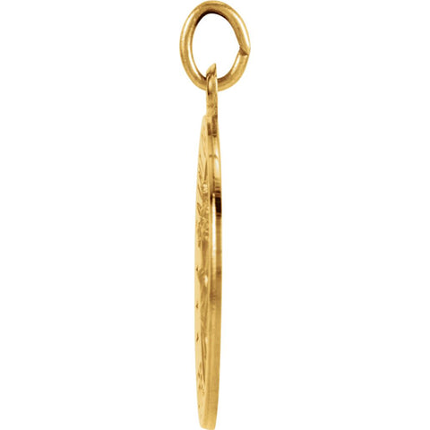 14k Yellow Gold 18mm St. Christopher Medal
