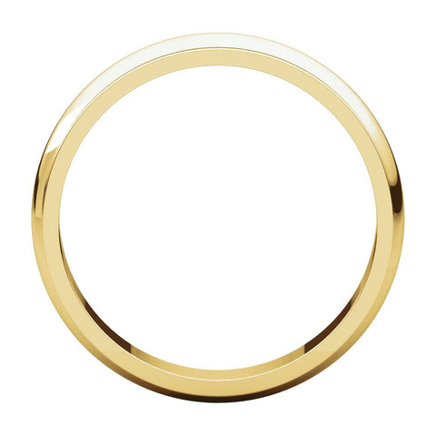 14k Yellow Gold 4mm Half Round Edge Band, Size 7