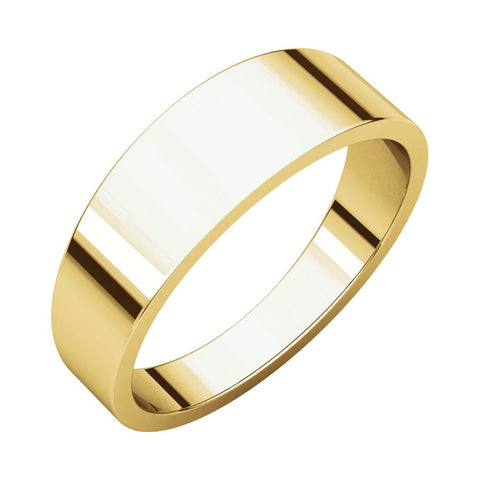 14k Yellow Gold 6mm Flat Tapered Band, Size 6