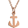 14k Rose Gold Anchor 18-inch Necklace