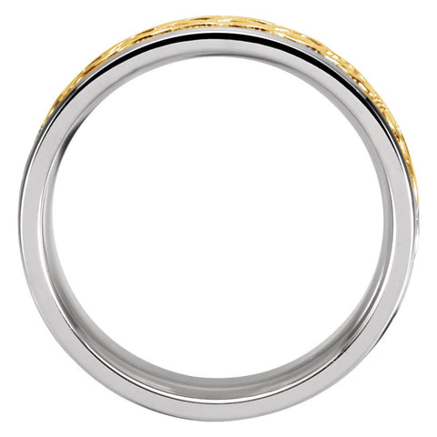 14K White & Yellow Gold 7mm Celtic-Inspired Band Size 8