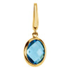 09.00x07.00 mm Genuine Checkerboard Swiss Blue Topaz Charm in 14K Yellow Gold