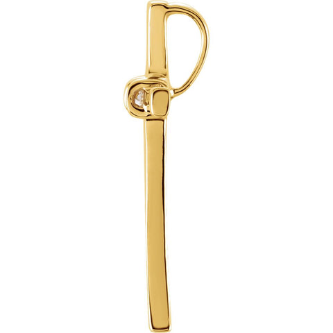 14k Yellow Gold .05 CTW Diamond Cross Pendant