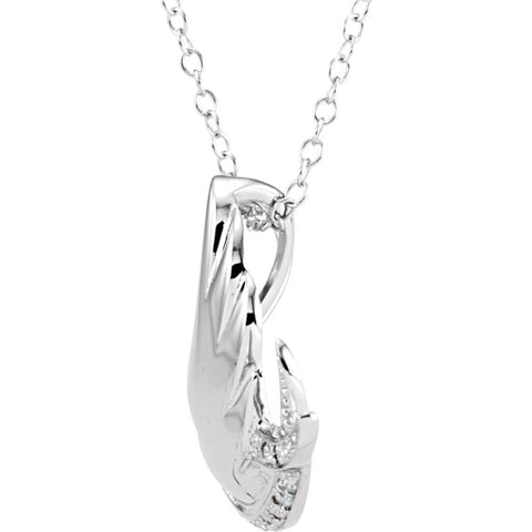 Sterling Silver Cubic Zirconia Infinite Spirit 18" Necklace