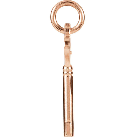 14k Rose Gold Key Charm with Jump Ring
