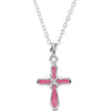Sterling Silver Pink Girl Dedication 14-Inch Necklace
