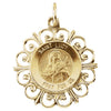 18.5 mm Round St. Lucy Pendant Medal in 14K Yellow Gold