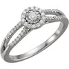 Engagement Ring or Matching Band in 14K White Gold (Size 6)