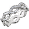 14K White Gold 1/2 CTW Diamond Eternity Band Size 7