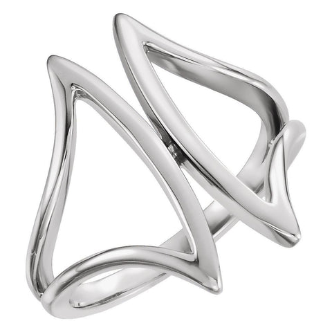 14k White Gold Freeform Ring Size 7