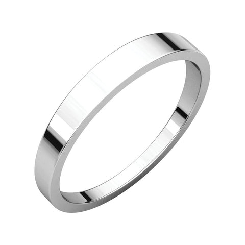Platinum 3mm Flat Tapered Band, Size 7.5