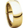 14k Yellow Gold 7mm Comfort Fit Band, Size 6.5