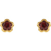 14k Yellow Gold January CZ Birthstone Earrings with Screw Backs