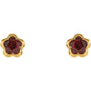 14k Yellow Gold January CZ Birthstone Earrings with Screw Backs